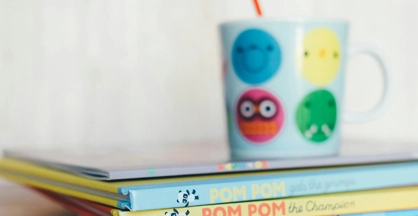 A stack of short children's books, featuring the title